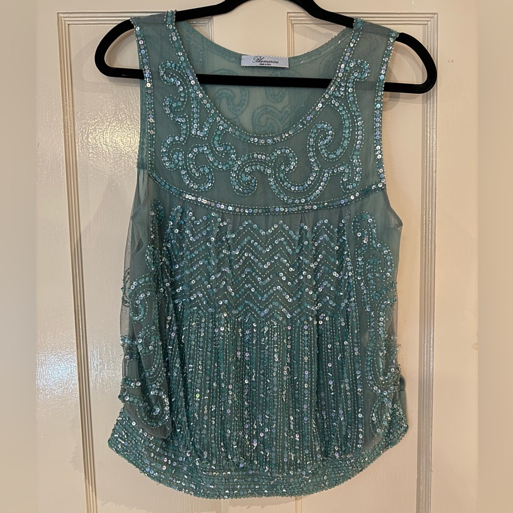 Sparkly Sequin BlueMarine Top